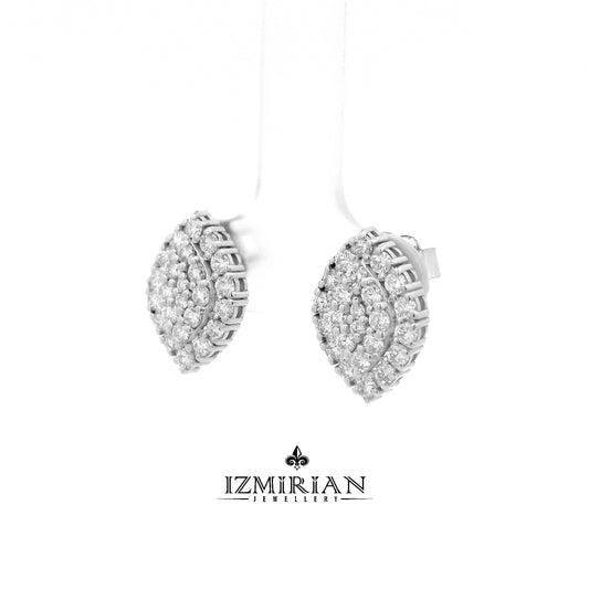 Marquise Diamond Cluster Earrings