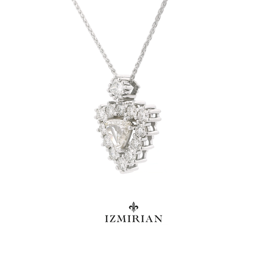Trilliant Halo Diamond Necklace