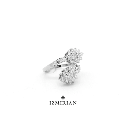 Floral Diamond Open Ring