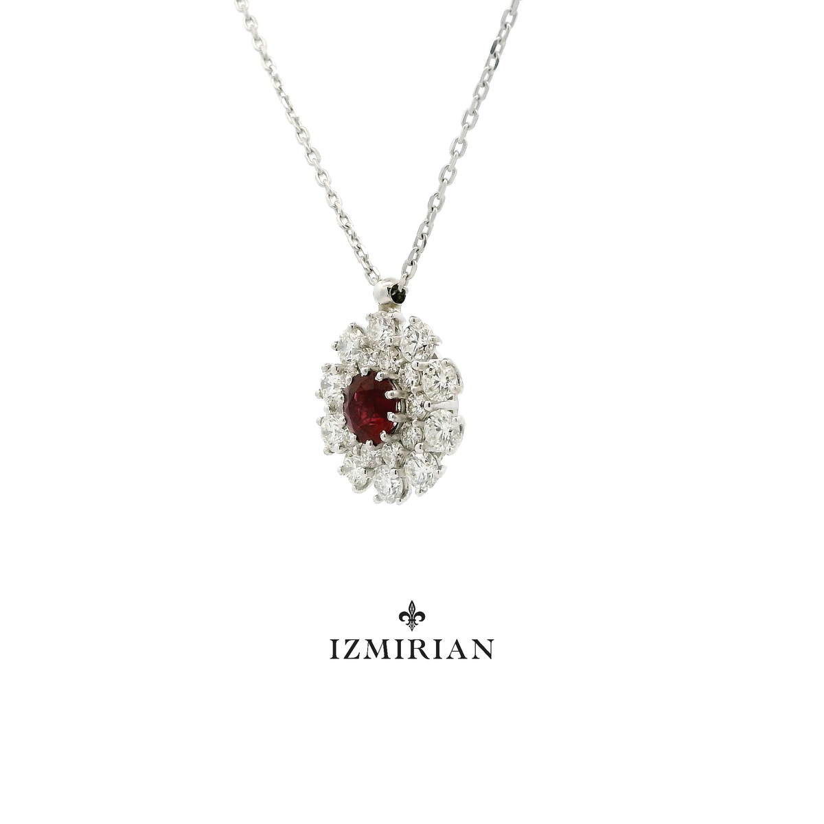 Floral Ruby Diamond Necklace