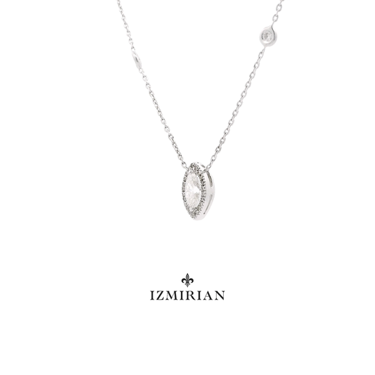 Marquise Halo Diamond Necklace
