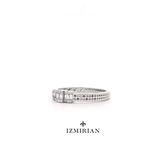 Trinity Beaded Baguette Diamond Ring