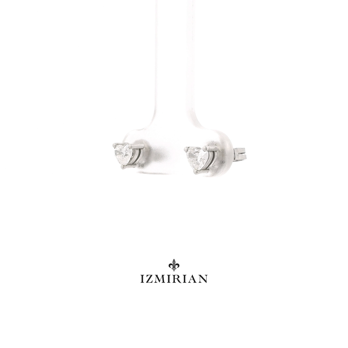 Heart Diamond Stud Earrings