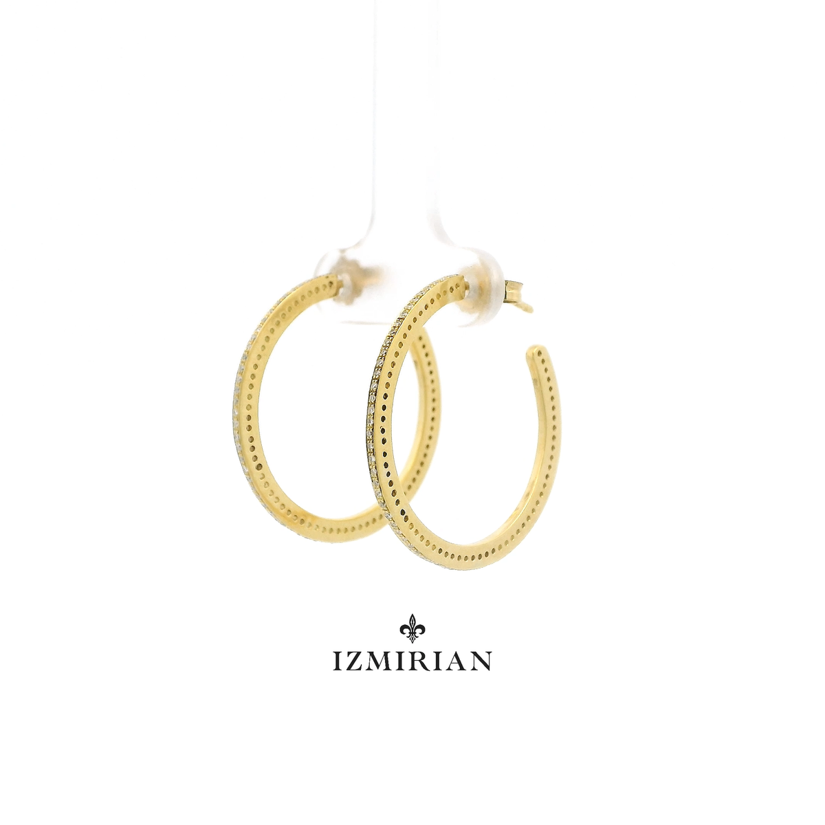 Classic Diamond Hoop Earrings by Izmirian Jewellery