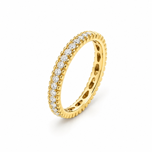 Fluted Gold Diamond Eternity Band