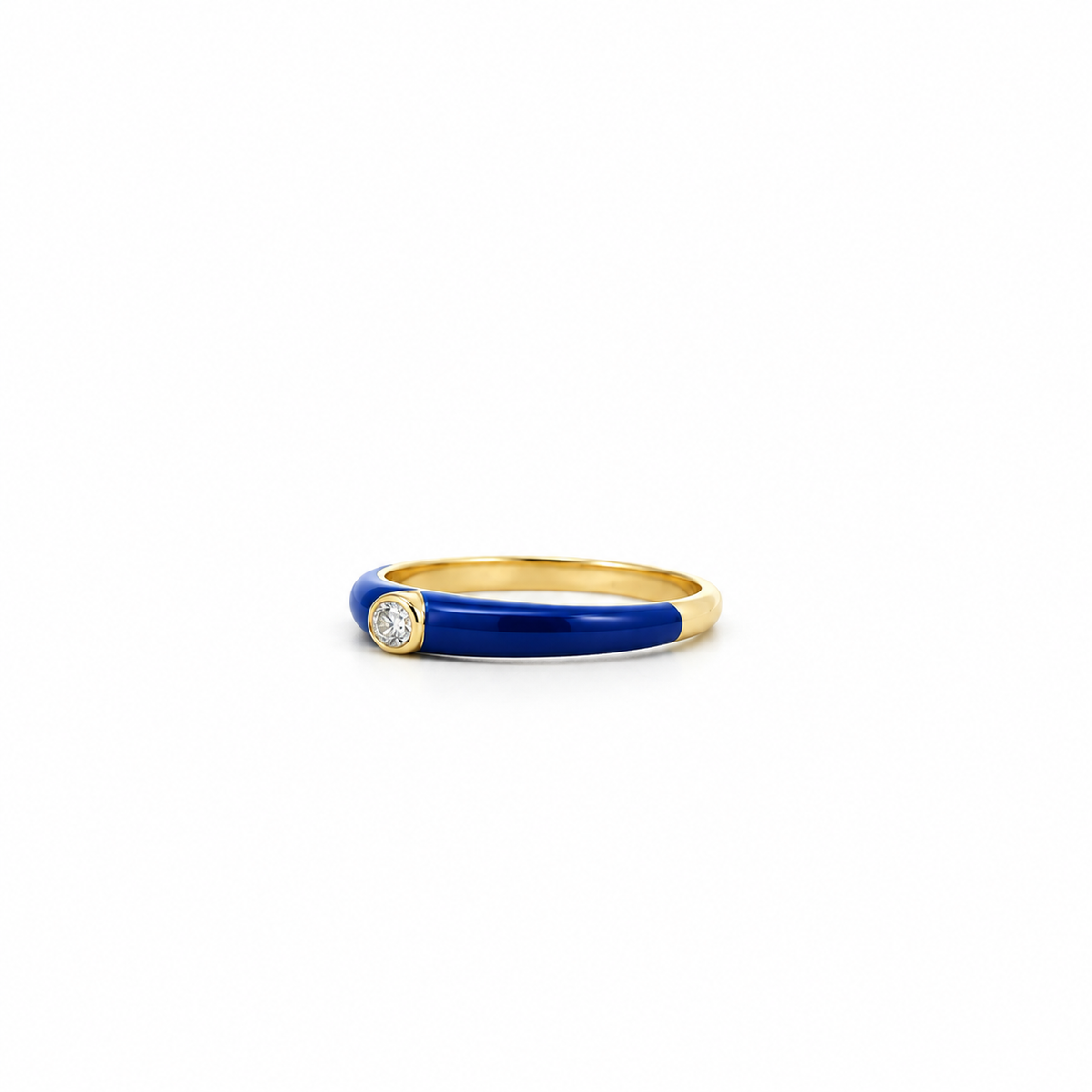 Enamel Oval Diamond Ring