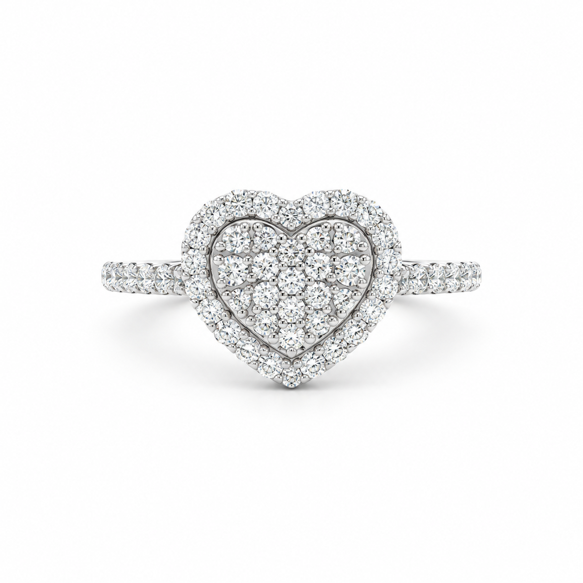 Amour Diamond Cluster Ring in white gold