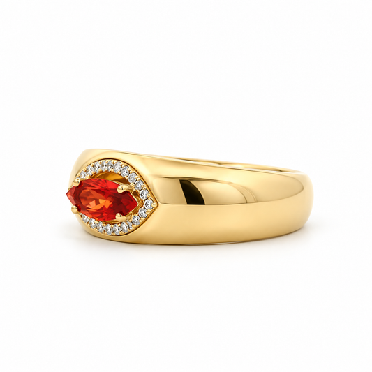 Fiery Marquise Halo Diamond Ring