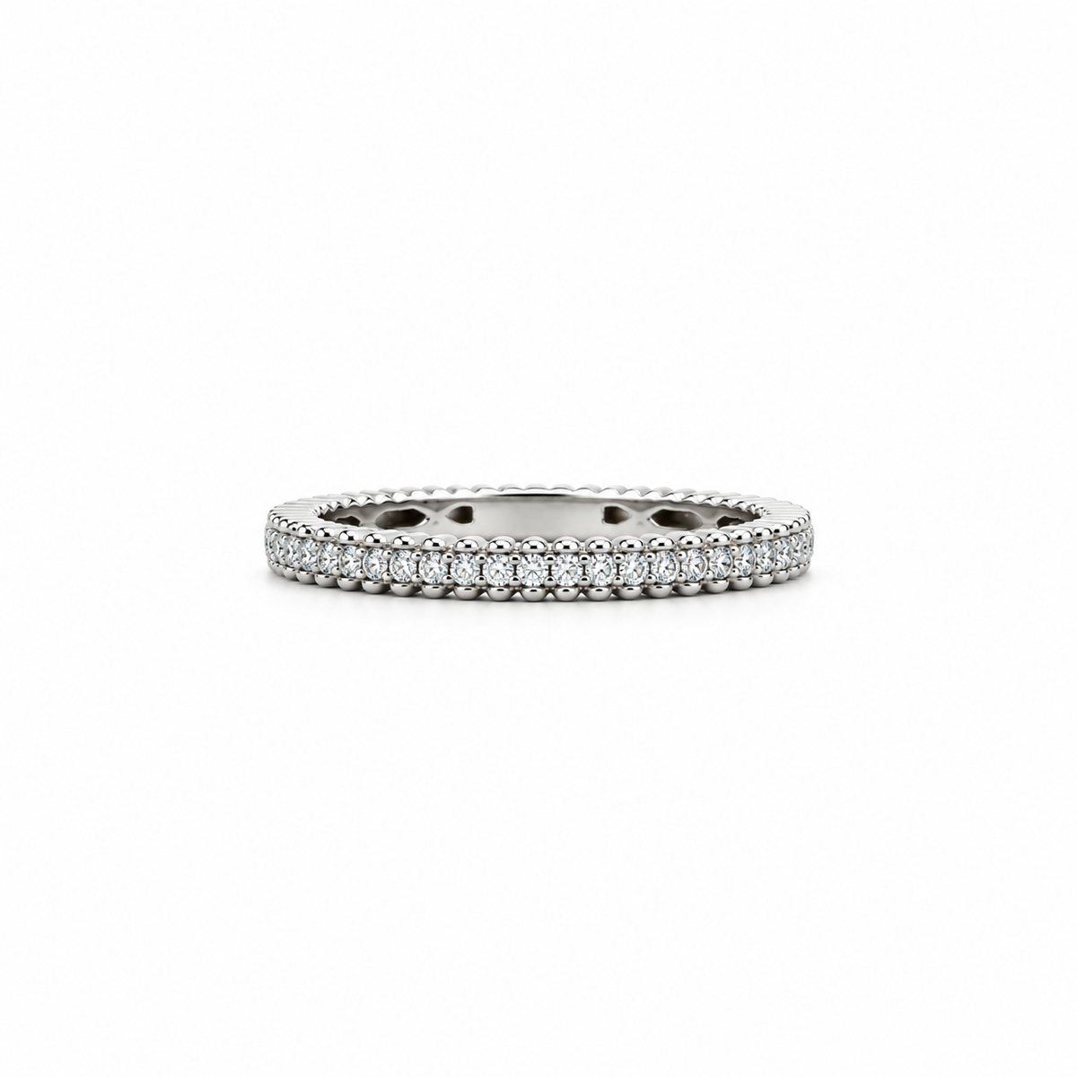 Beaded Diamond Eternity Ring in white gold