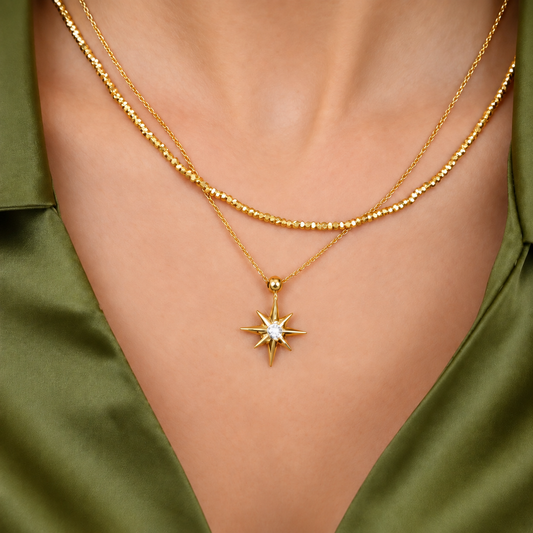 Stellar Diamond Burst Necklace