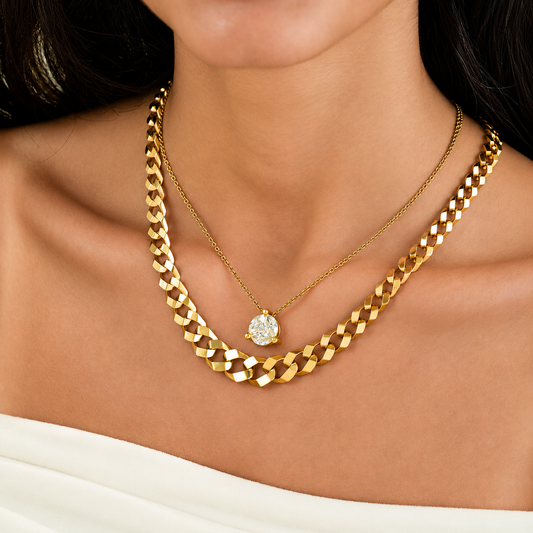 Diamond Quatrefoil Cluster Necklace
