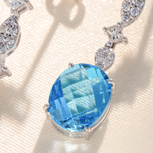 Topaz Azul Diamond Drop Earrings