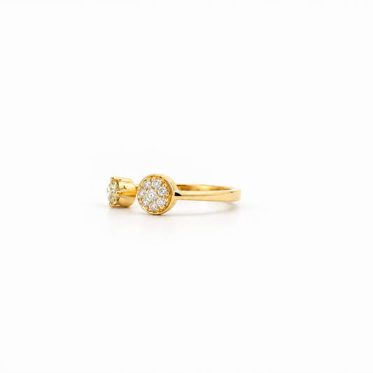 Open Diamond Cluster Ring