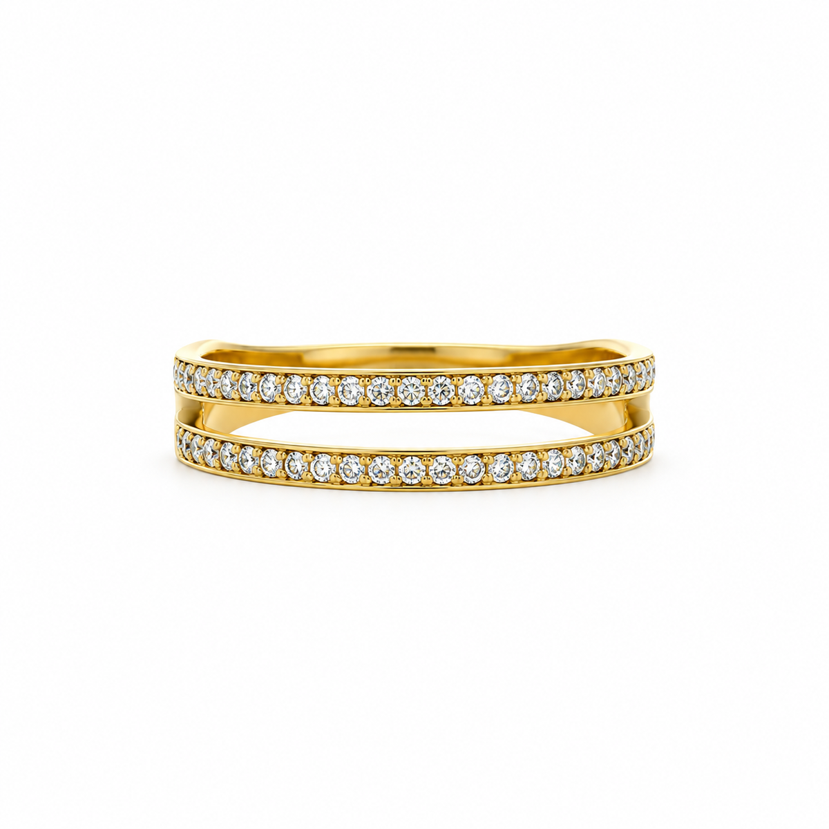 Linea Duo Diamond Ring in yellow gold
