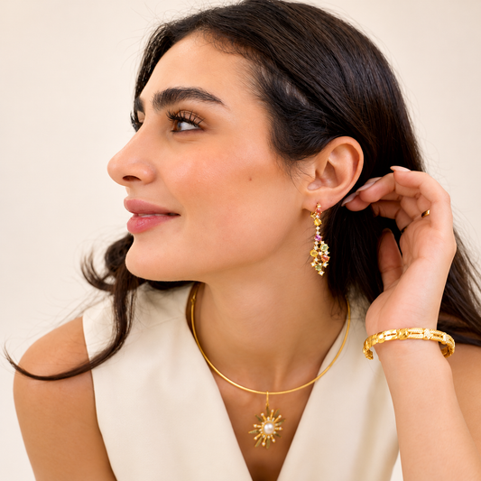 Chromatic Cascade Diamond Earrings