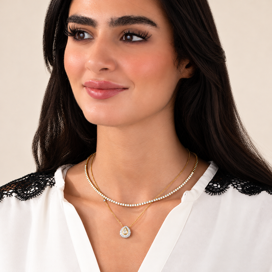 Pavé Teardrop Diamond Necklace