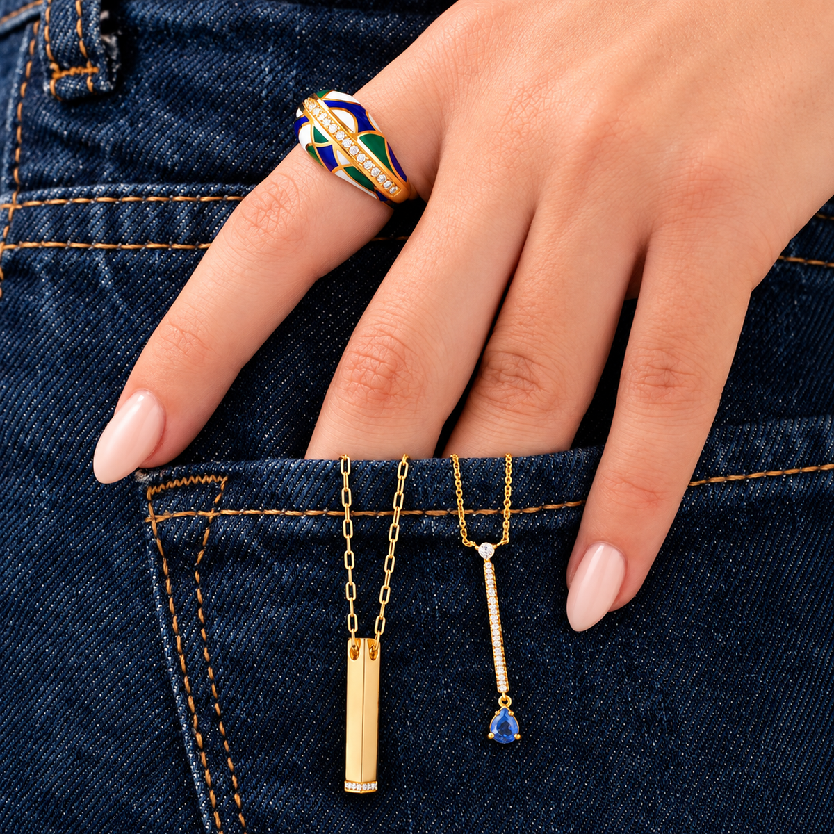 Chromatic Mosaic Diamond Ring