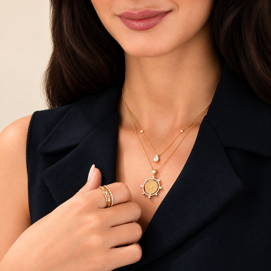 Solstice Diamond Medallion Necklace