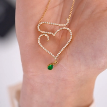 Emerald Heart Diamond Necklace
