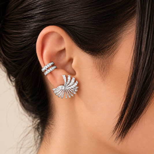 Arc Fan Diamond Earrings