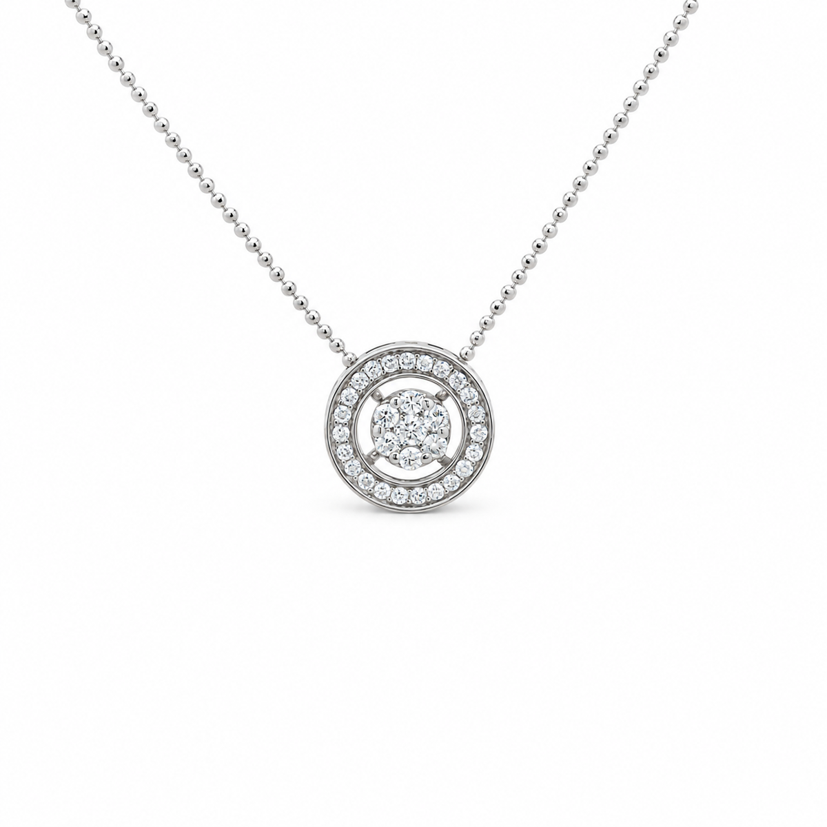 Floating Diamond Circle Necklace