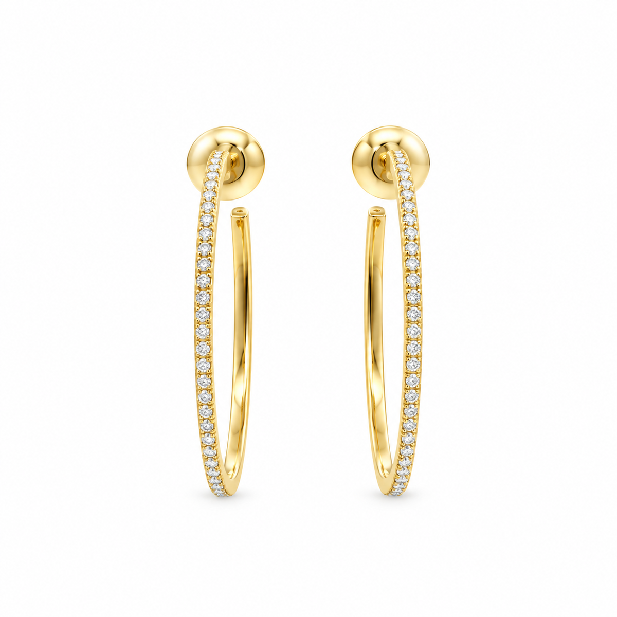 Classic Diamond Hoop Earrings