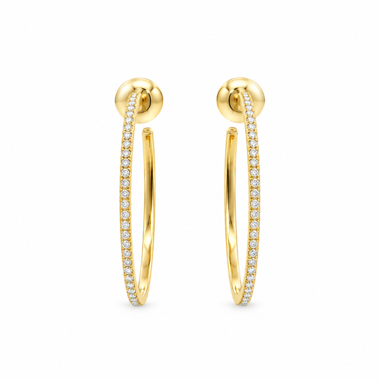 Classic Diamond Hoop Earrings