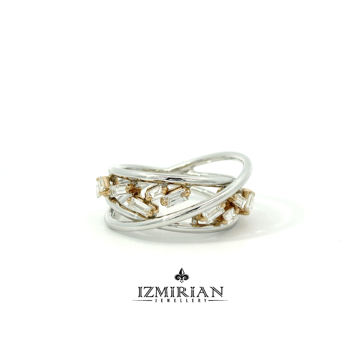 Intertwined Baguettes Diamond Ring