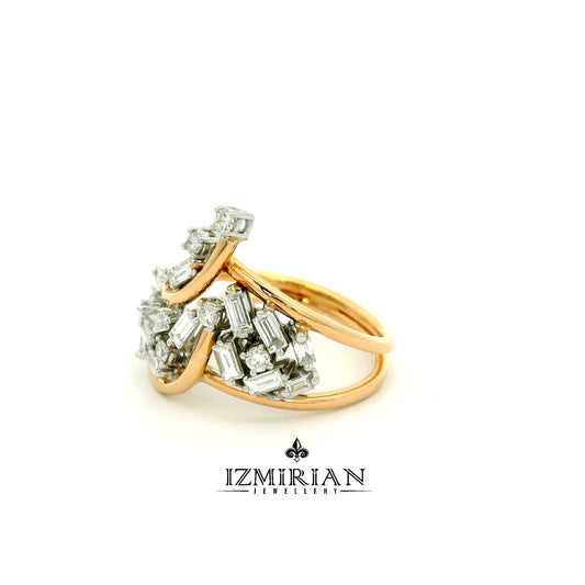 Mixed-Cut Tiara Diamond Ring