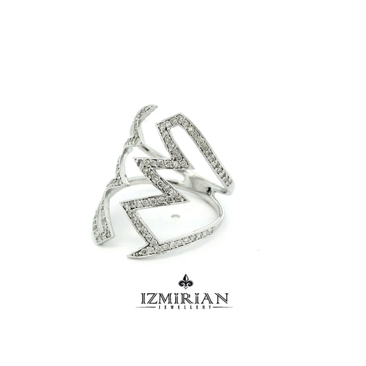 Pavé Diamond Zigzag Cocktail Ring
