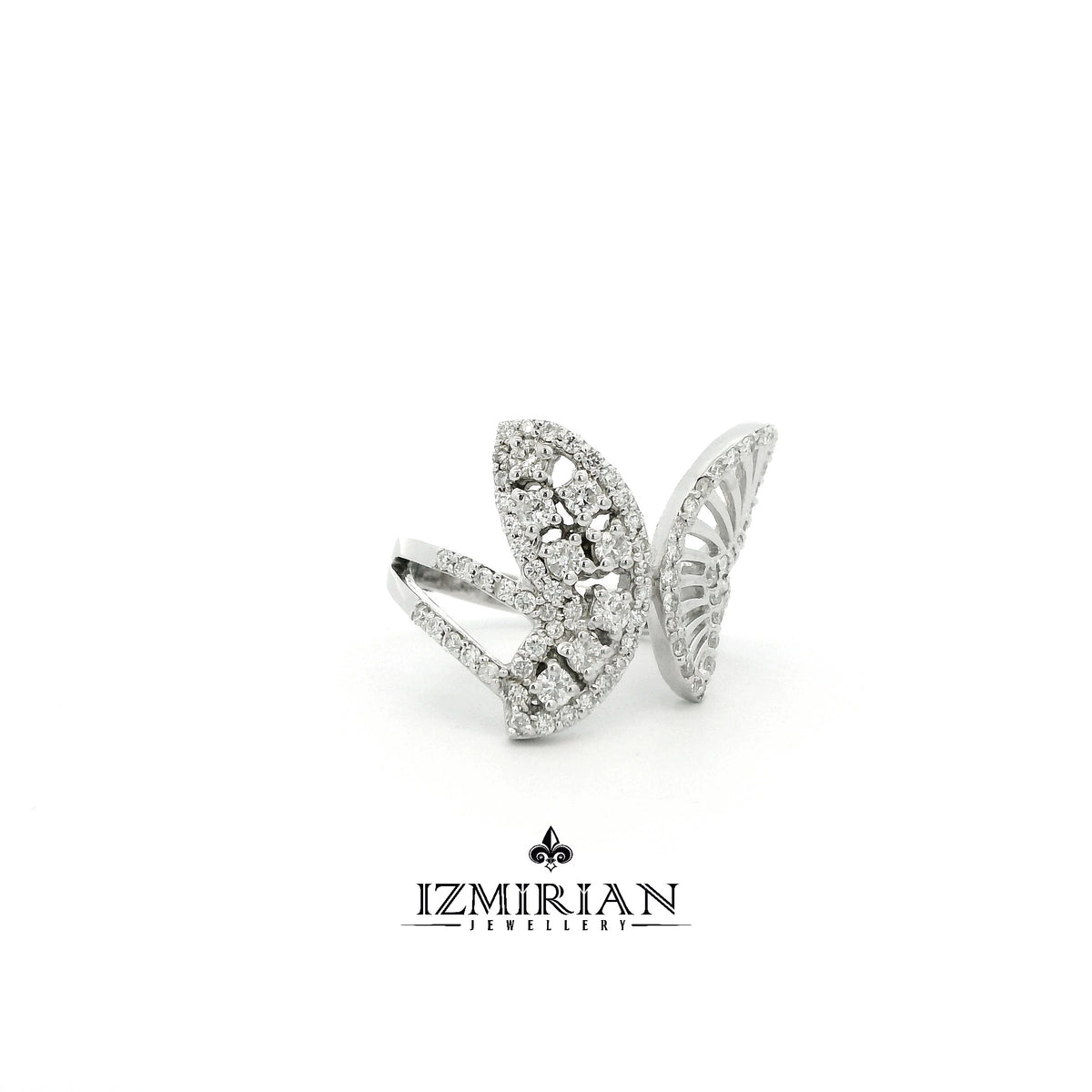 Asymmetric Butterfly Wing Diamond Ring