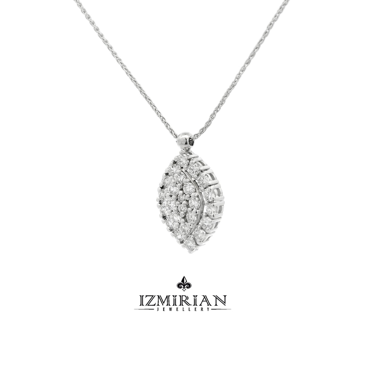 Marquise Diamond Cluster Necklace