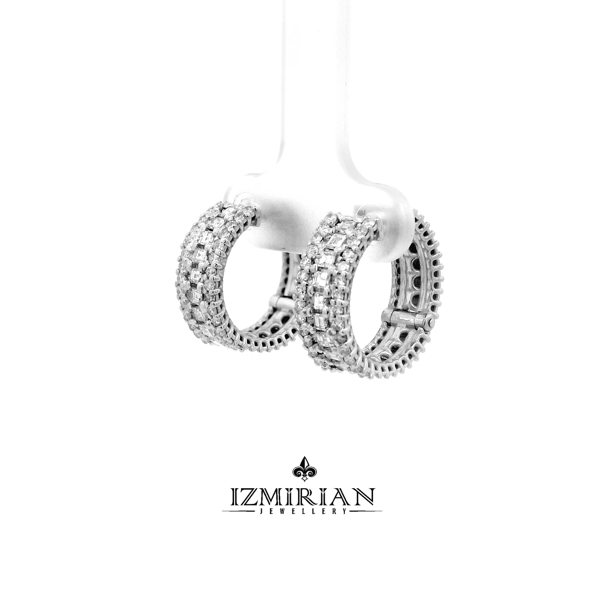 Diamond Huggie Hoop Earrings