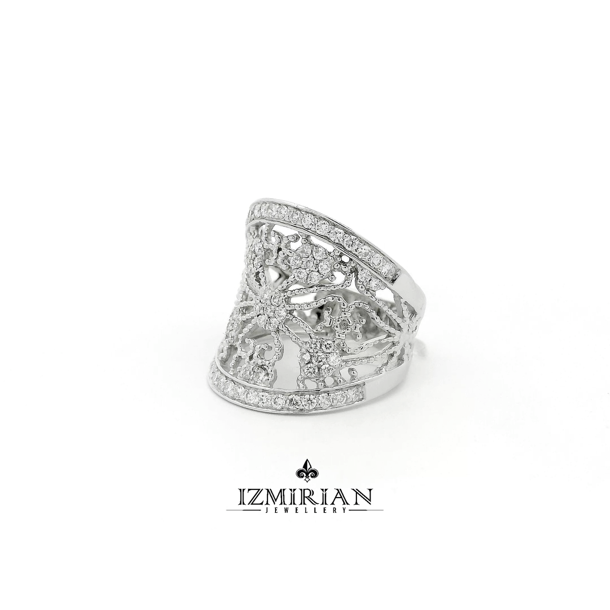 Diamond Lace Wide Ring