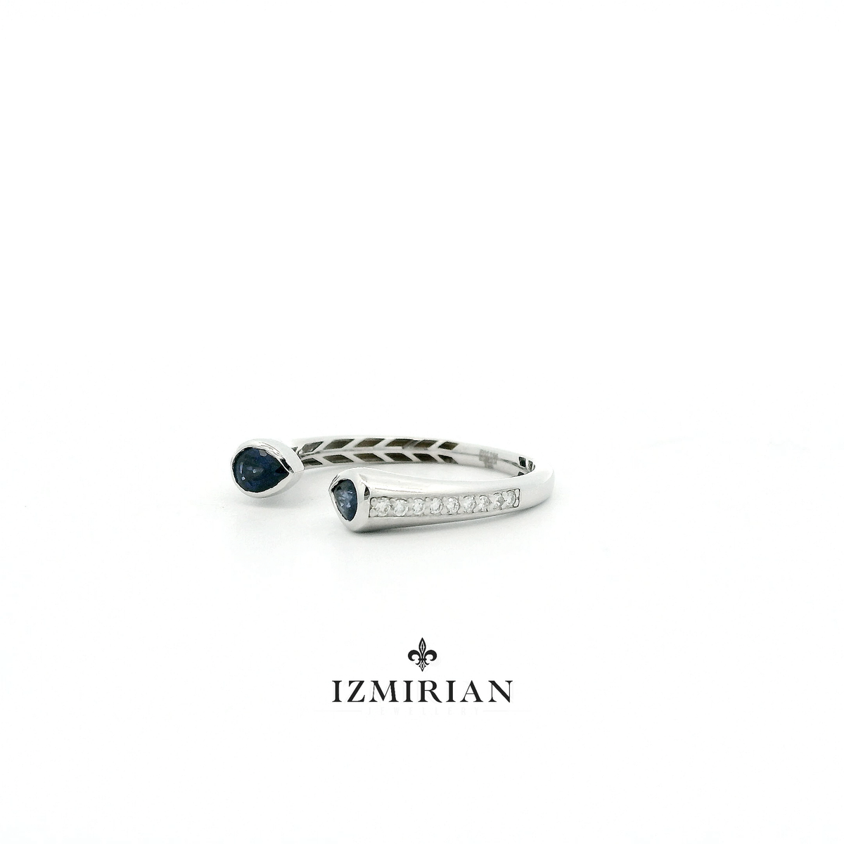 Twin Sapphire Open Cuff Ring