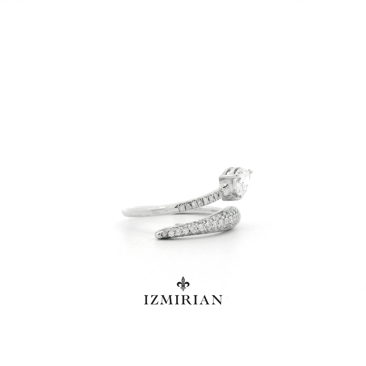Pear Diamond Serpent Wrap Ring