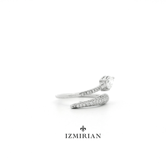 Pear Diamond Serpent Wrap Ring