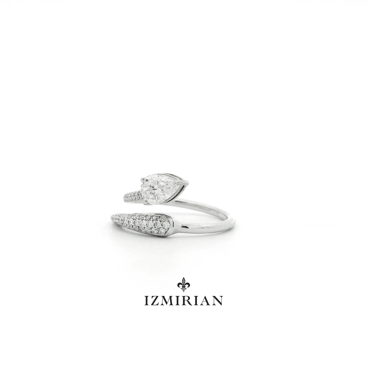 Pear Diamond Serpent Wrap Ring