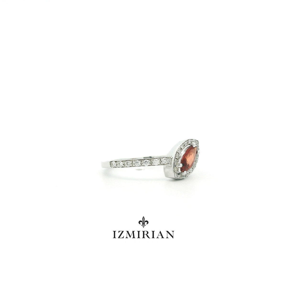 Marquise Sapphire Halo Diamond Ring