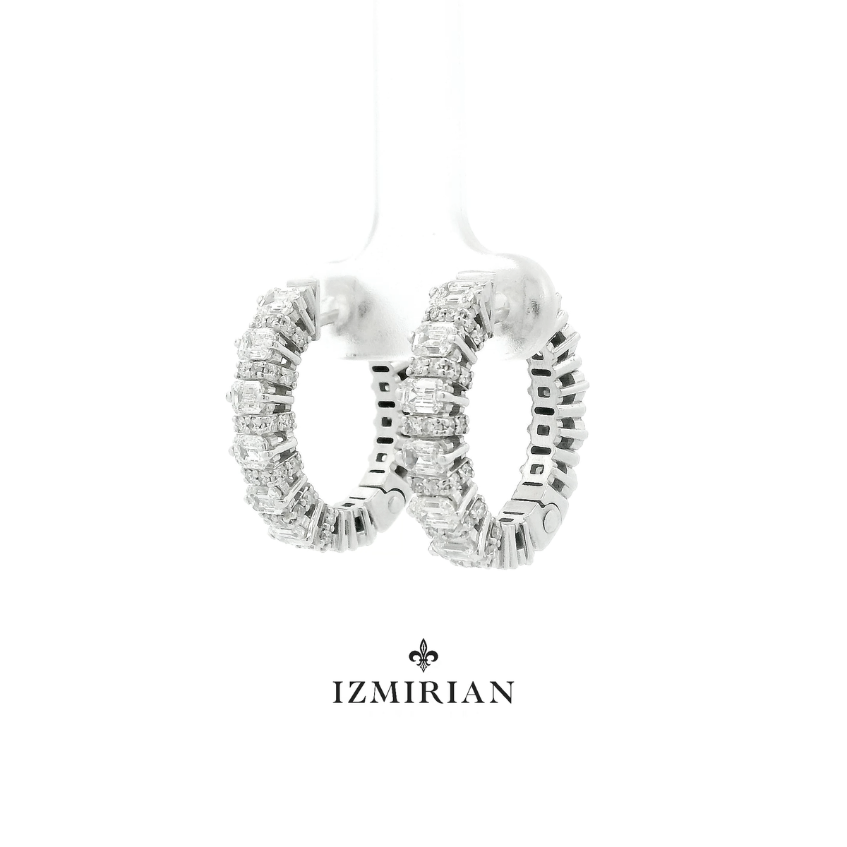 Baguette Diamond Hoop Earrings