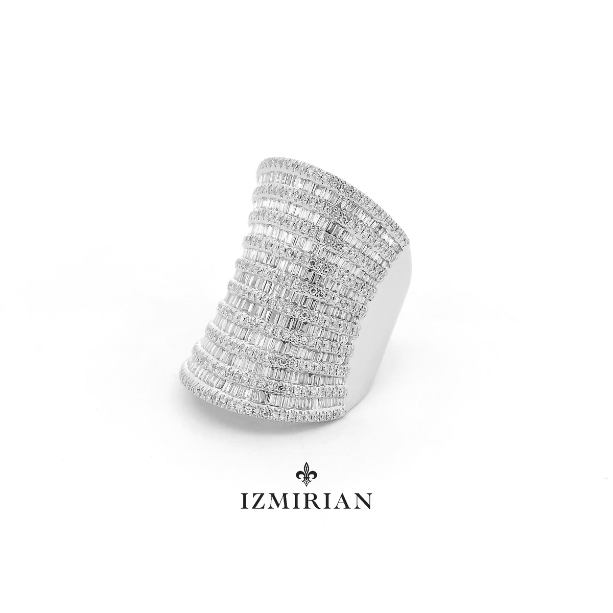 Diamond-Encrusted Baguette Ring