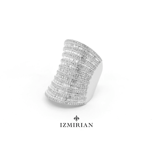 Diamond-Encrusted Baguette Ring
