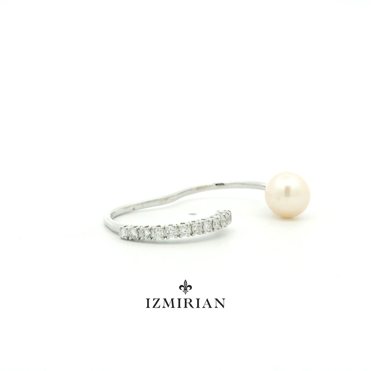 Open Diamond and Pearl Double Ring