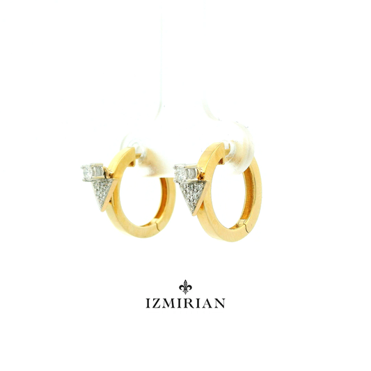 Symmetrical Triangle Diamond Hoop Earrings