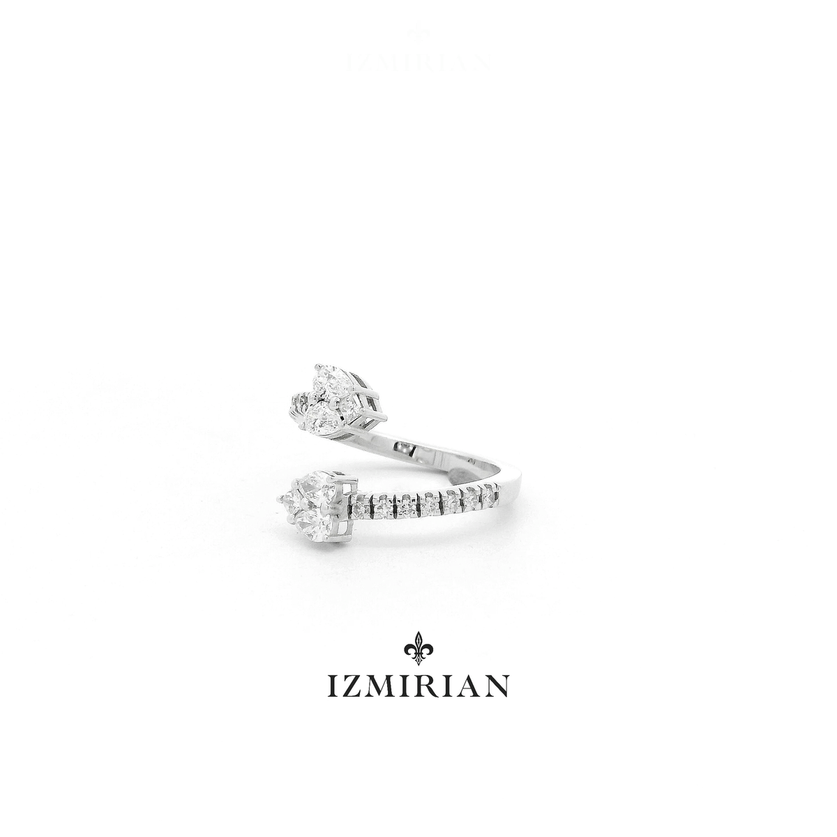 Hearts Open Wrap Diamond Ring