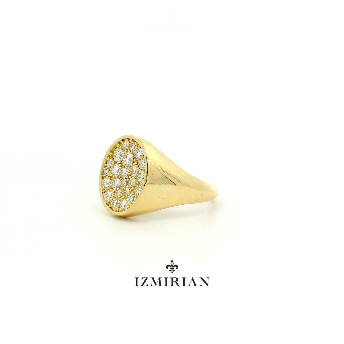Pavé Oval Signet Diamond Ring