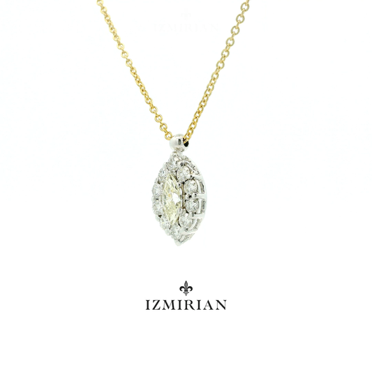 Marquise Diamond Halo Necklace