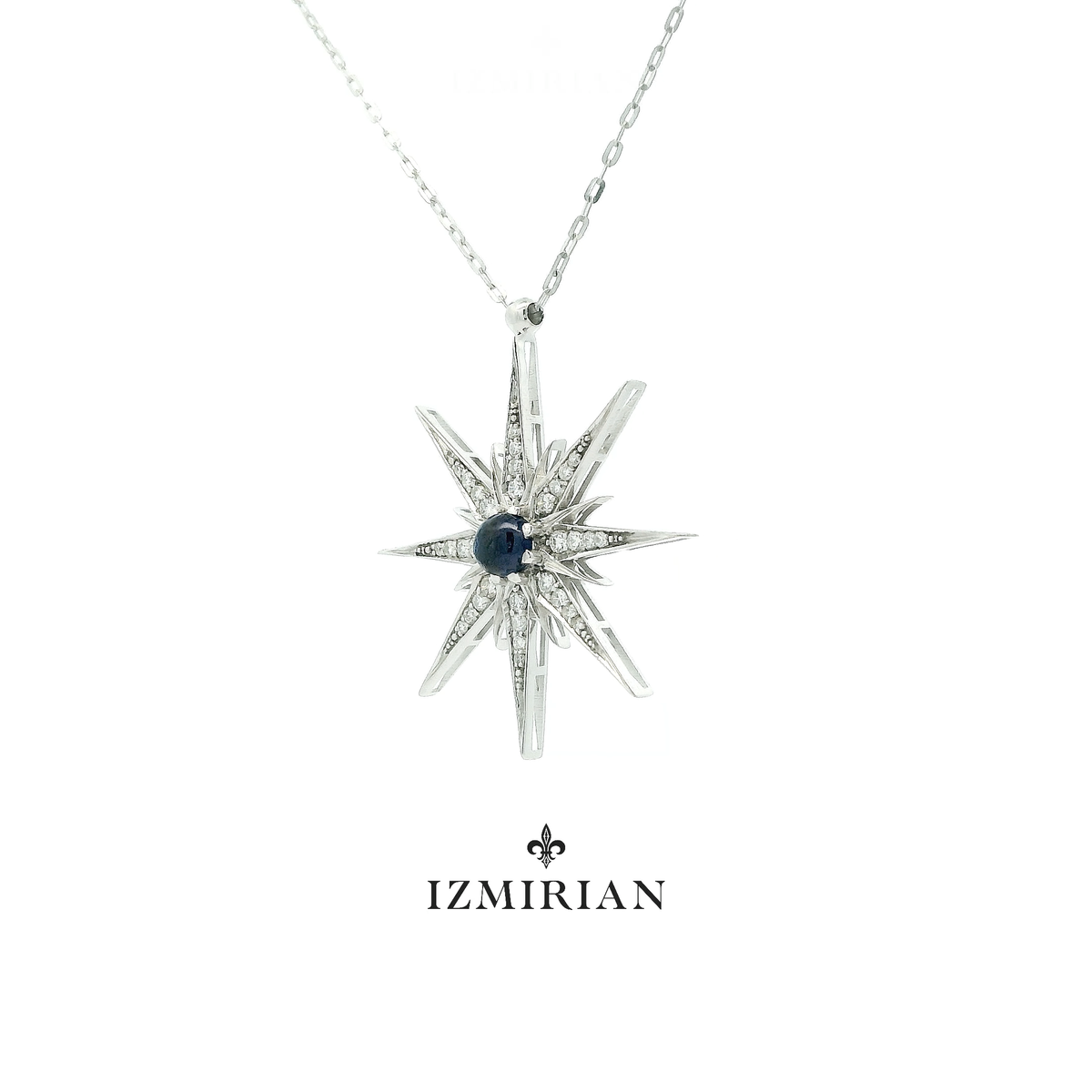 Sapphire Starburst Diamond Necklace