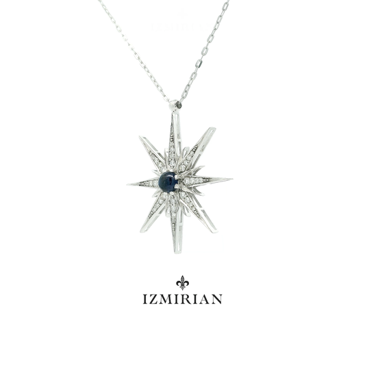 Sapphire Starburst Diamond Necklace