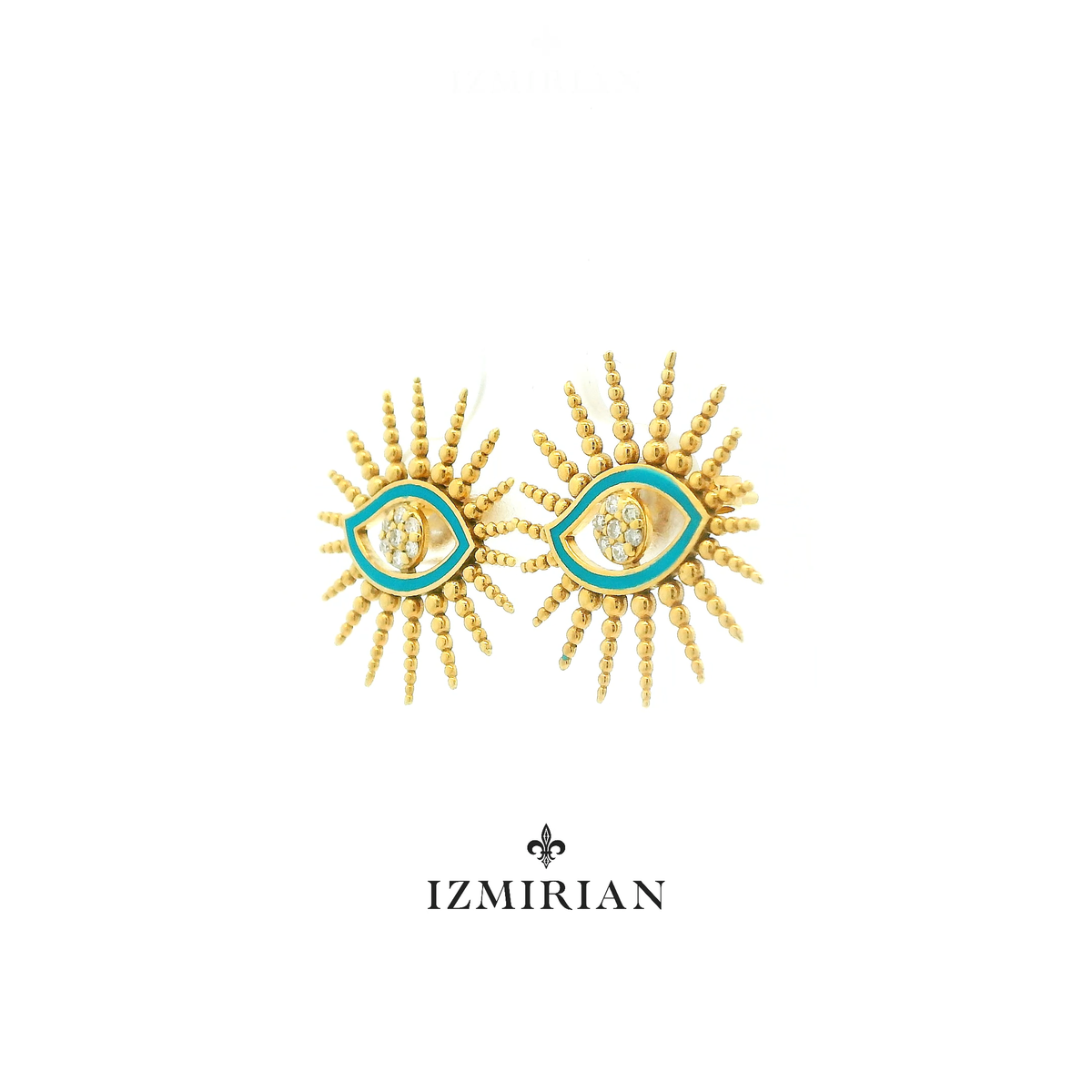 Enamel Evil Eye Diamond Earrings